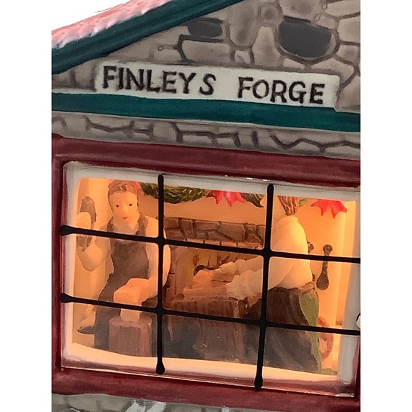 Vintage Trim A Home Blacksmith Finley Forge lighted Village EUC - Picture 2 of 12